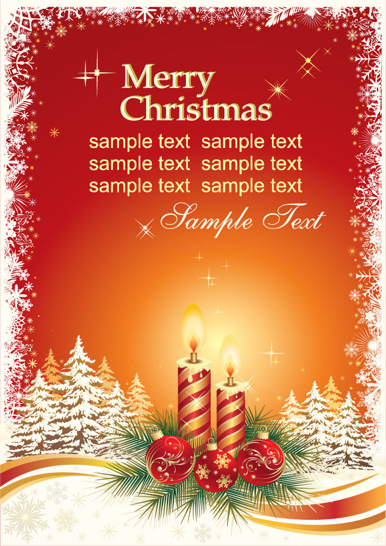 free vector Christmas Card Vector Template